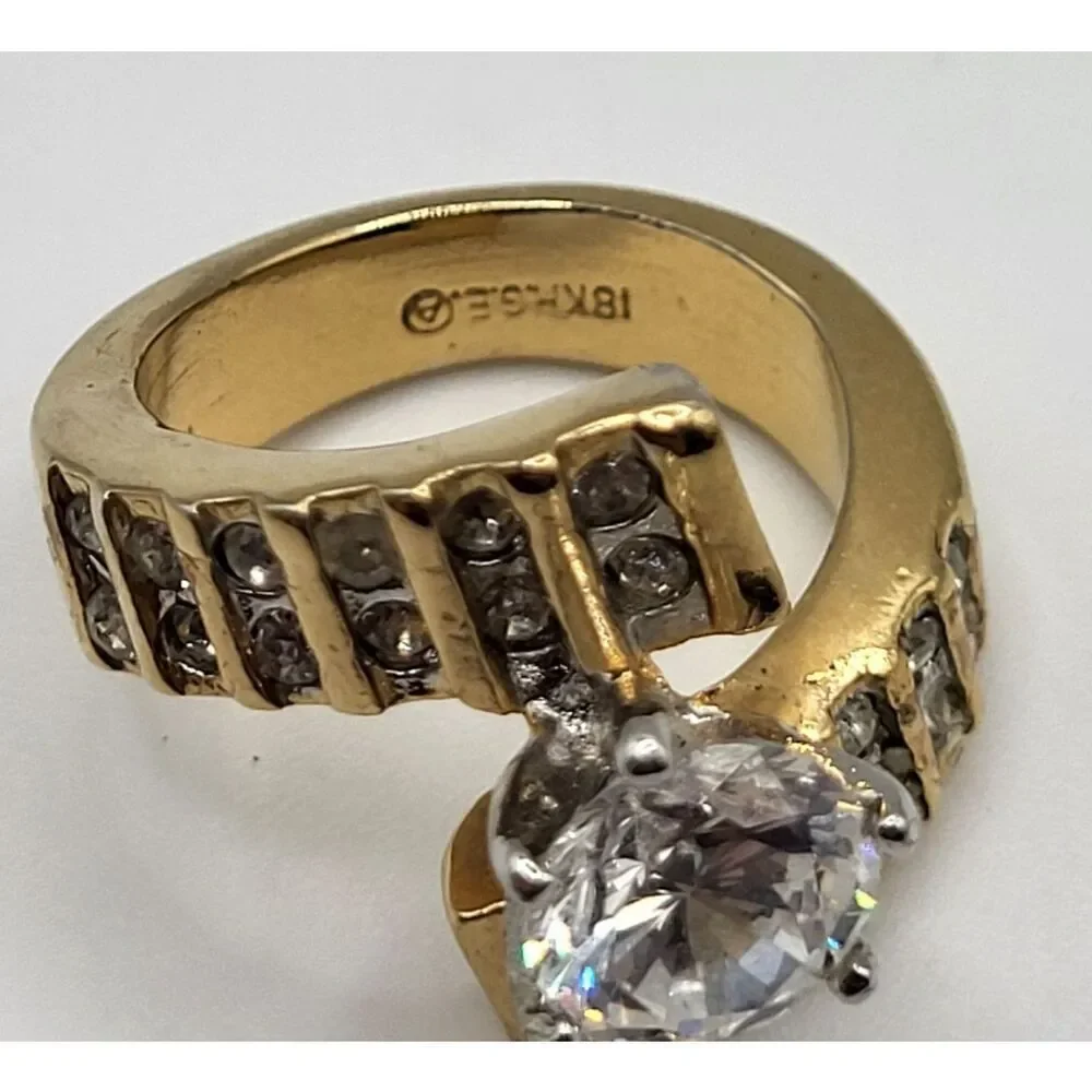 VIntage 18K HGE Solitaire Wrap Ring Size 6